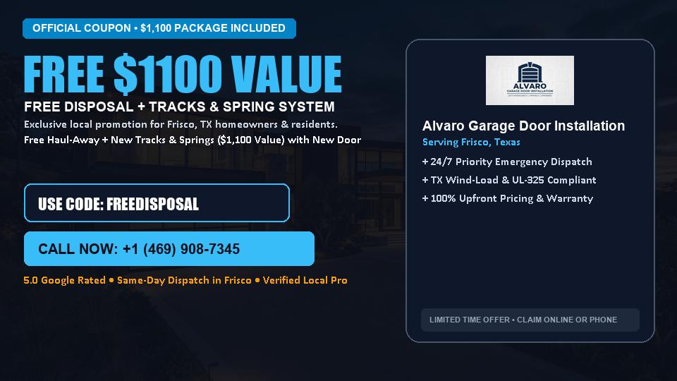 Alvaro Garage Door Installation FREE Haul-Away & Heavy-Duty Tracks with New Door